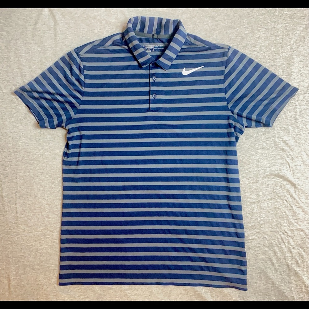Nike Golf Polo Medium Navy/Grey Stripe
